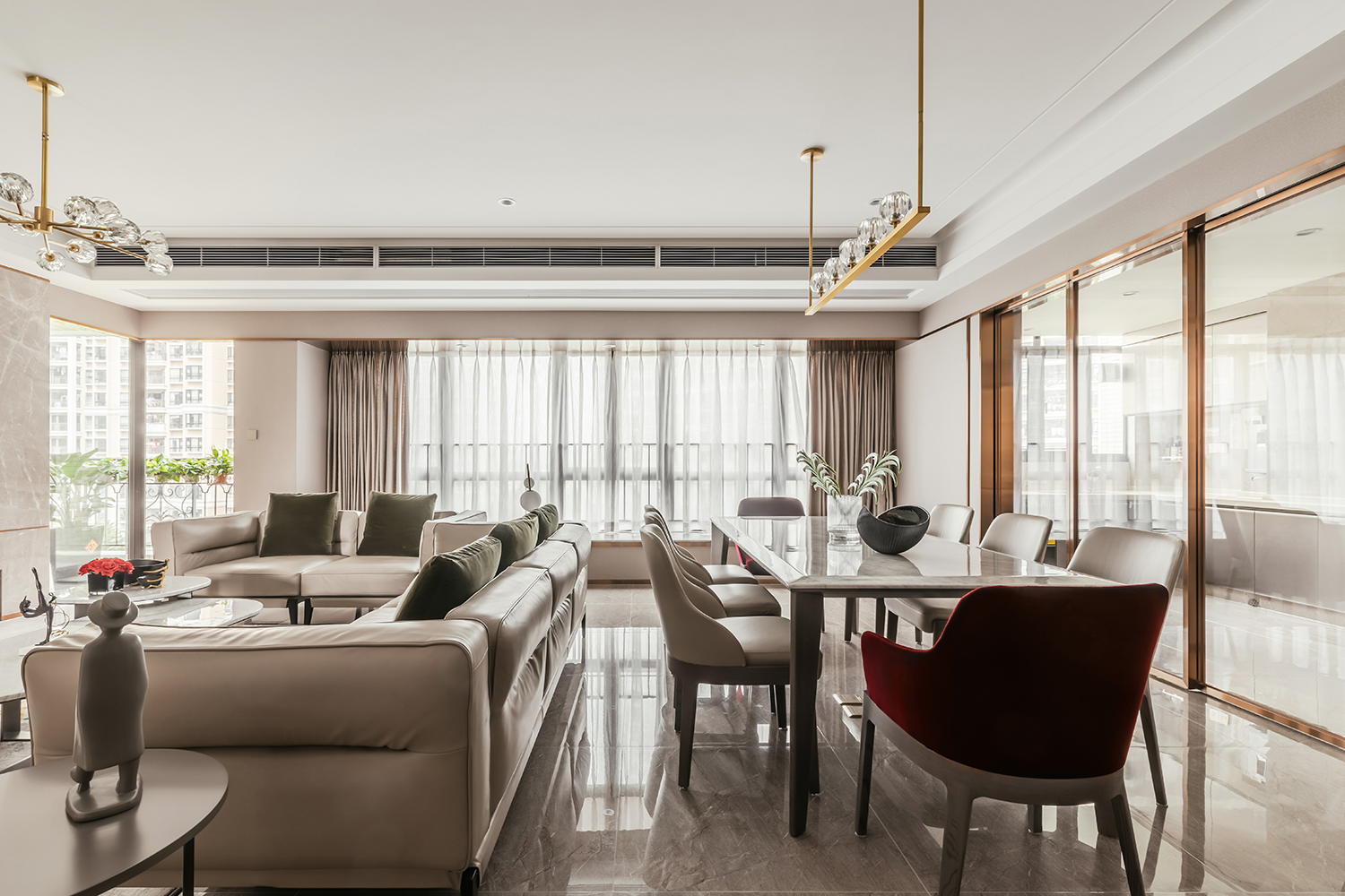 南京289㎡現(xiàn)代輕奢大平層,優(yōu)雅干凈,奢而不華