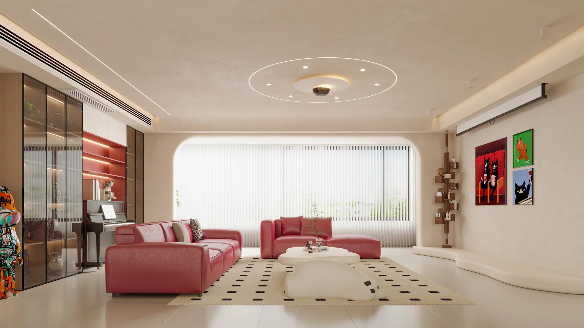 簡約風(fēng)奶油色現(xiàn)代溫馨開闊家居空間設(shè)計美學(xué)